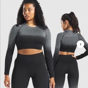 BNWT GYMSHARK Ombré Seamless Long Sleeve Crop Top